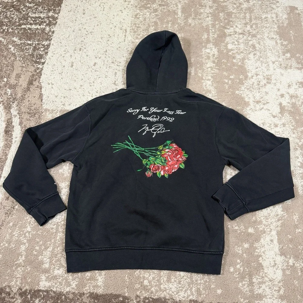 Jordan Hoodie Mens M Black Fight Rose Sorry For Your Loss Tour 1992 Nike